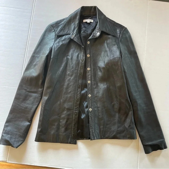 Parallel Black Lambskin Leather Shirt/Jacket fitted shacket  Size 4 (Small) - Picture 6 of 14